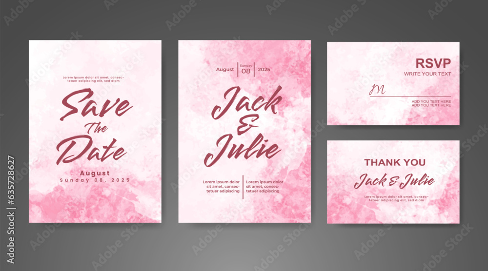 Wedding invitation with abstract watercolor background Wedding invitation with abstract watercolor background