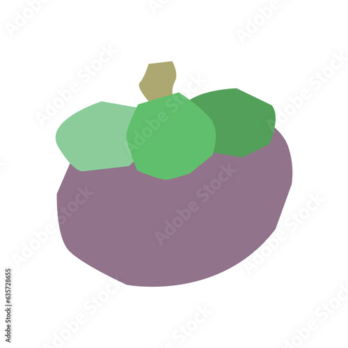 Mangosteen flat illustration