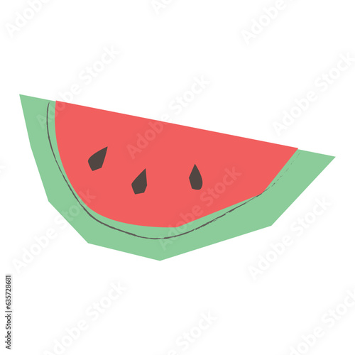 Sliced watermelon flat illustration