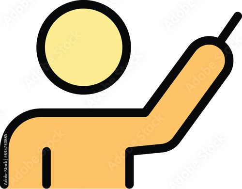 Public speaker icon outline vector. Rhetoric speech. Speach election color flat