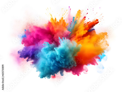 abstract powder splatted background.Colorfull powder explosion on white background. Colored cloud. Colorful dust explode