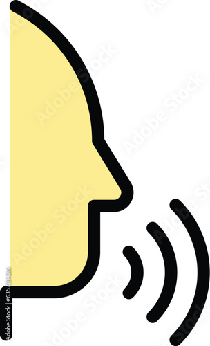 Class speech icon outline vector. Public rhetoric. Elocution oratory color flat