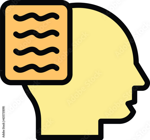 Mind speech icon outline vector. Public student. Class debate color flat
