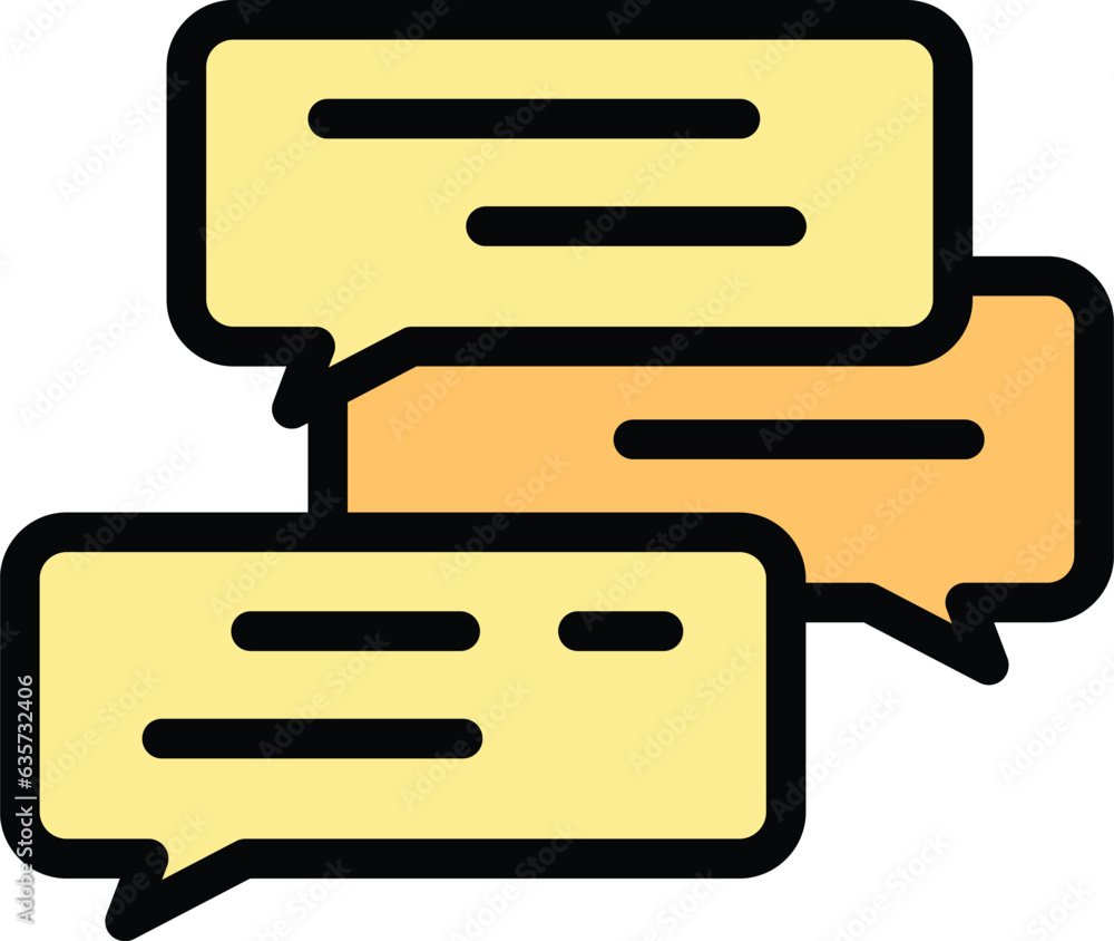Chat speech icon outline vector. Speach election. Rhetoric oratory color flat Chat speech icon outline vector. Speach election. Rhetoric oratory color flat
