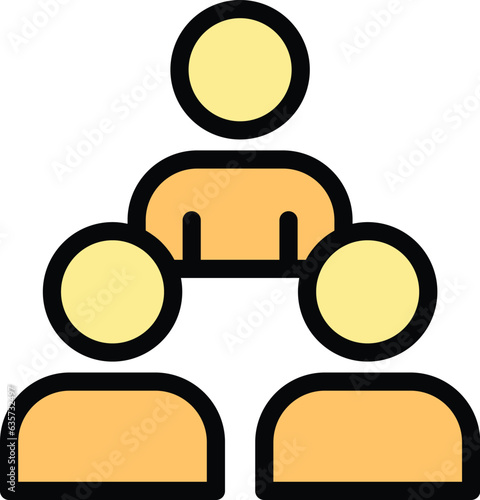 Rhetoric group icon outline vector. Student election. Oratory speech color flat