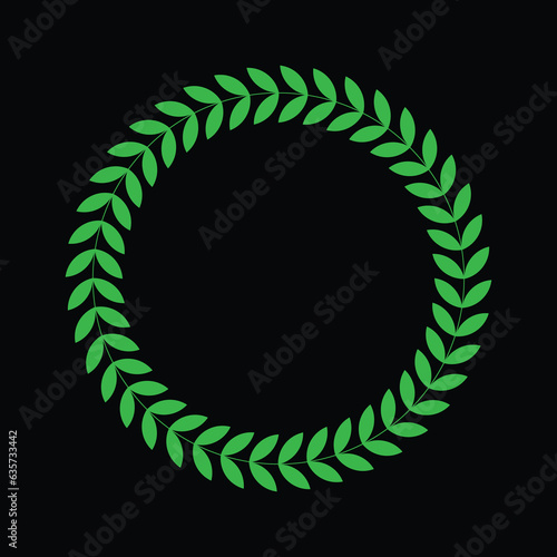 Assortment of various high-contrast outline roundabout tree foliate, olive, wheat, and oak wreaths portraying honor, accomplishment, heraldry, and respectability. leaf icon, logo, symbol.