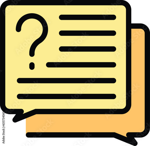 Chat skill icon outline vector. Public oratory. Debate class color flat