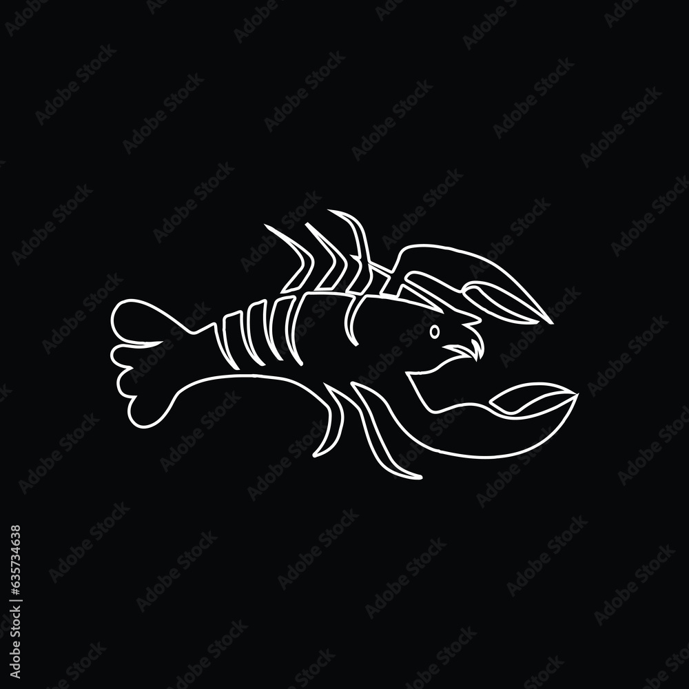 Lobster delicacy symbol. Basic outline of lobster delicacy vector symbol for website architecture detached on white foundation. Lobster delicacy symbol. Basic outline of lobster delicacy vector symbol for website architecture detached on white foundation.