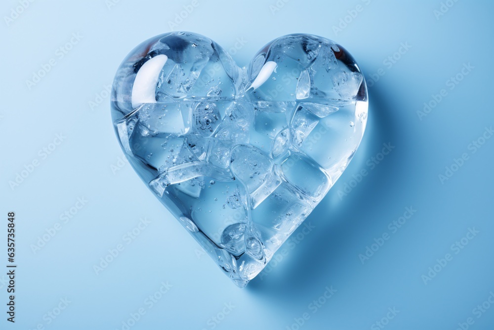 Icy heart. Frozen heart. Heart made of ice. Heart-shaped ice crystals on a blue background. Heart of ice on bokeh background. Valentine's day concept.
Icy heart. Frozen heart. Heart made of ice. Heart-shaped ice crystals on a blue background. Heart of ice on bokeh background. Valentine's day concept.