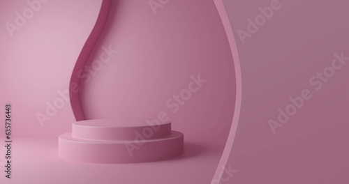 Pink circles and pink door with copy space © vectorfusionart