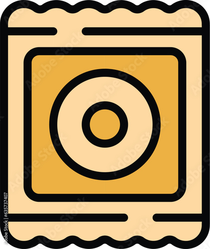Condom pack icon outline vector. Sexual gender. Advice school color flat