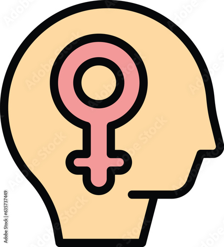 Female education icon outline vector. Sex health. Advice teaching color flat