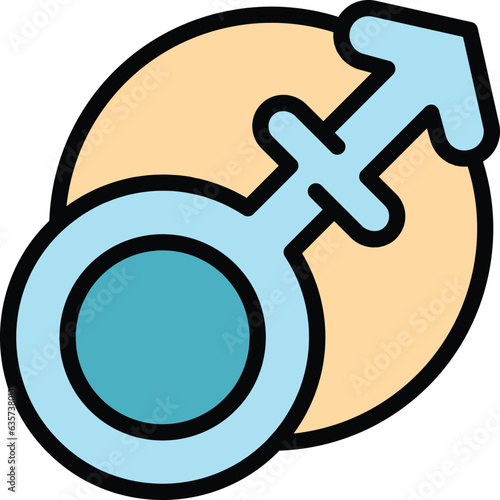 Male education icon outline vector. Condom school. Health sexual color flat