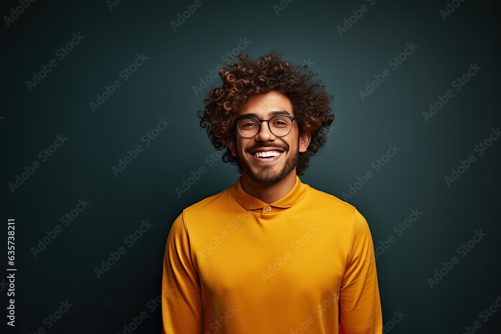 young african american man with afro hairstyle in yellow jacket young african american man with afro hairstyle in yellow jacket