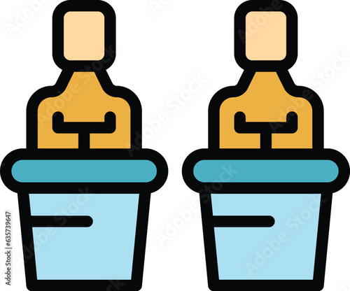 Sex education speaker icon outline vector. Gender health. Advice teaching color flat