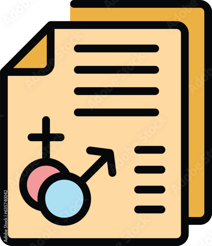 Sex education document icon outline vector. Sexual gender. Teacher advice color flat