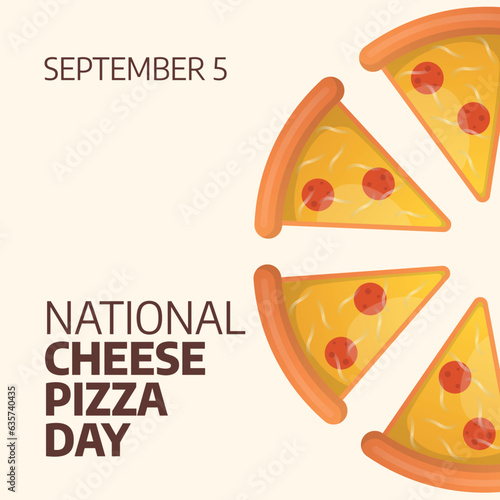 vector graphic of National Cheese Pizza Day good for National Cheese Pizza Day celebration. flat design. flyer design.flat illustration.