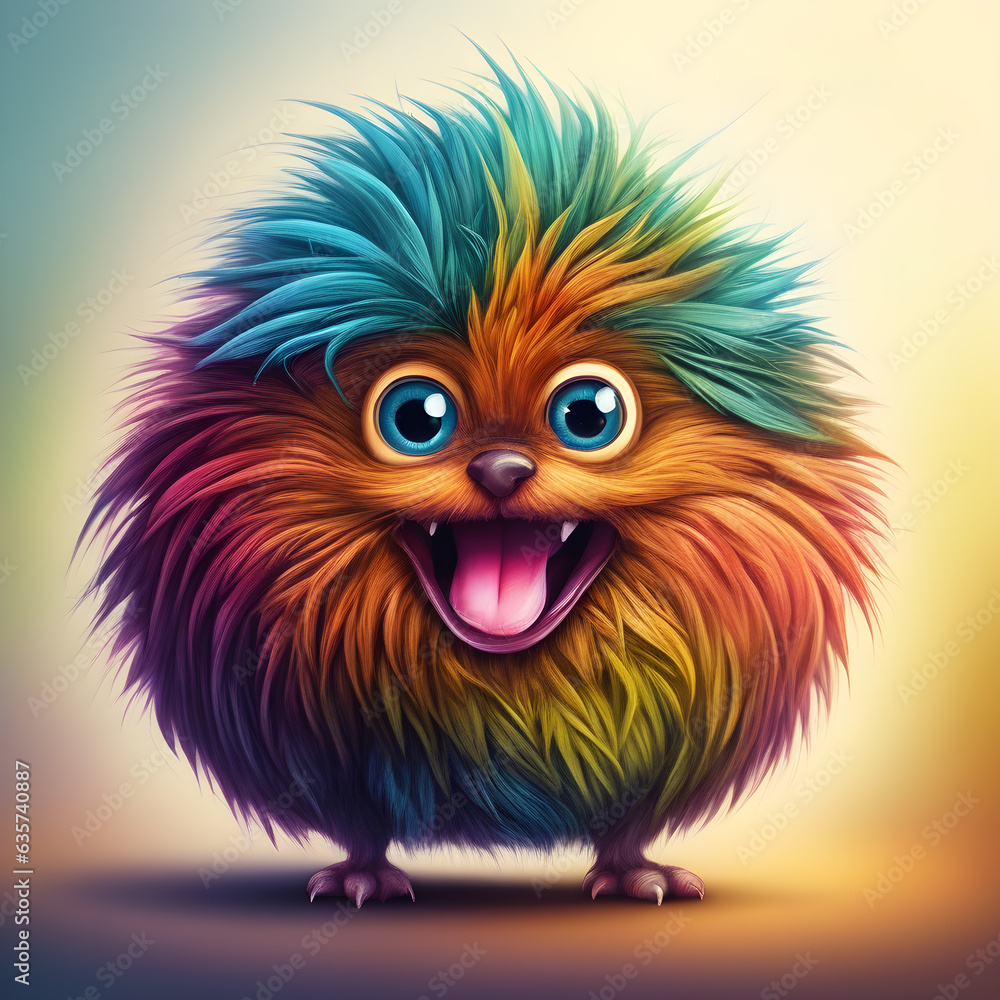 Puffy cute monster in the magical universe Puffy cute monster in the magical universe