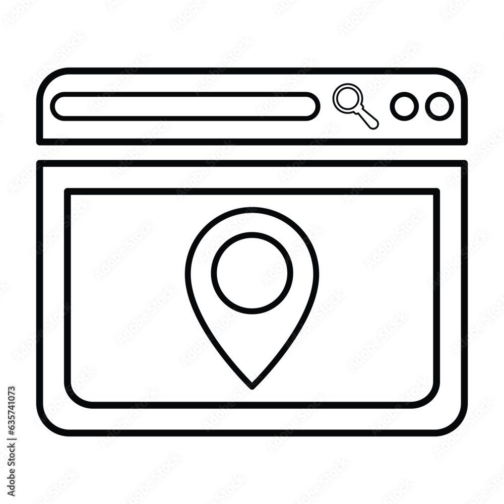 Browser Location Icon In Outline Style Browser Location Icon In Outline Style