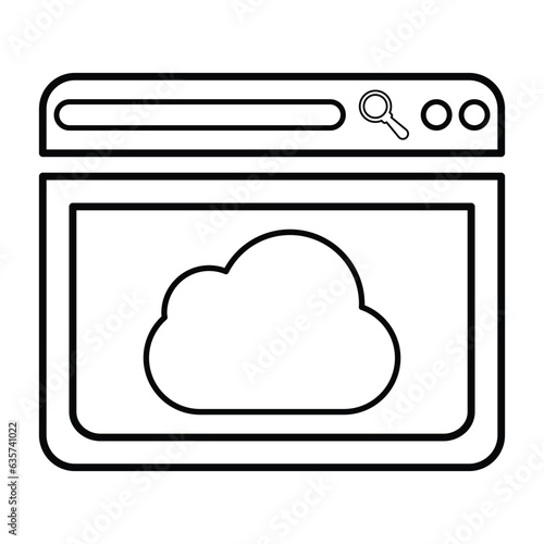 Browser Cloud Icon In Outline Style photo