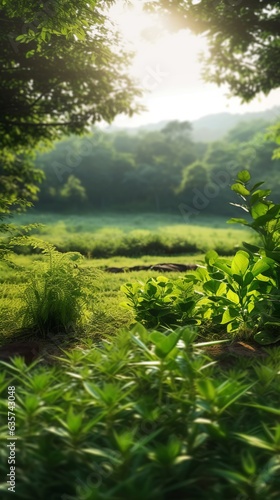 green grass and sun Created with generative Ai