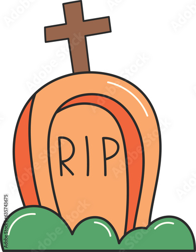 Spooky grave halloween illustration