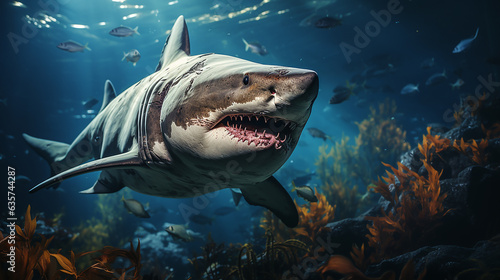 Canvas Print Shark under the sea