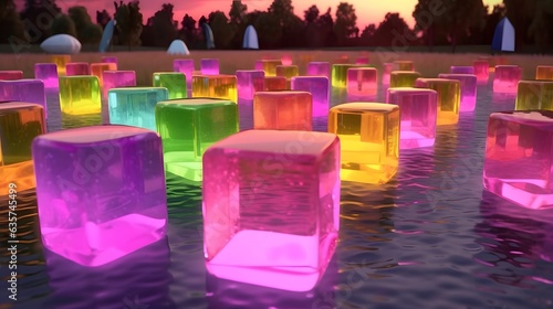 Cube colorful abstract back...