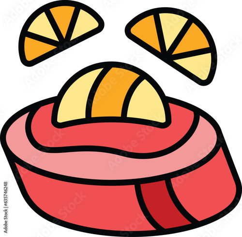 Cooking bruschetta icon outline vector. Snack menu. Starter snack color flat
