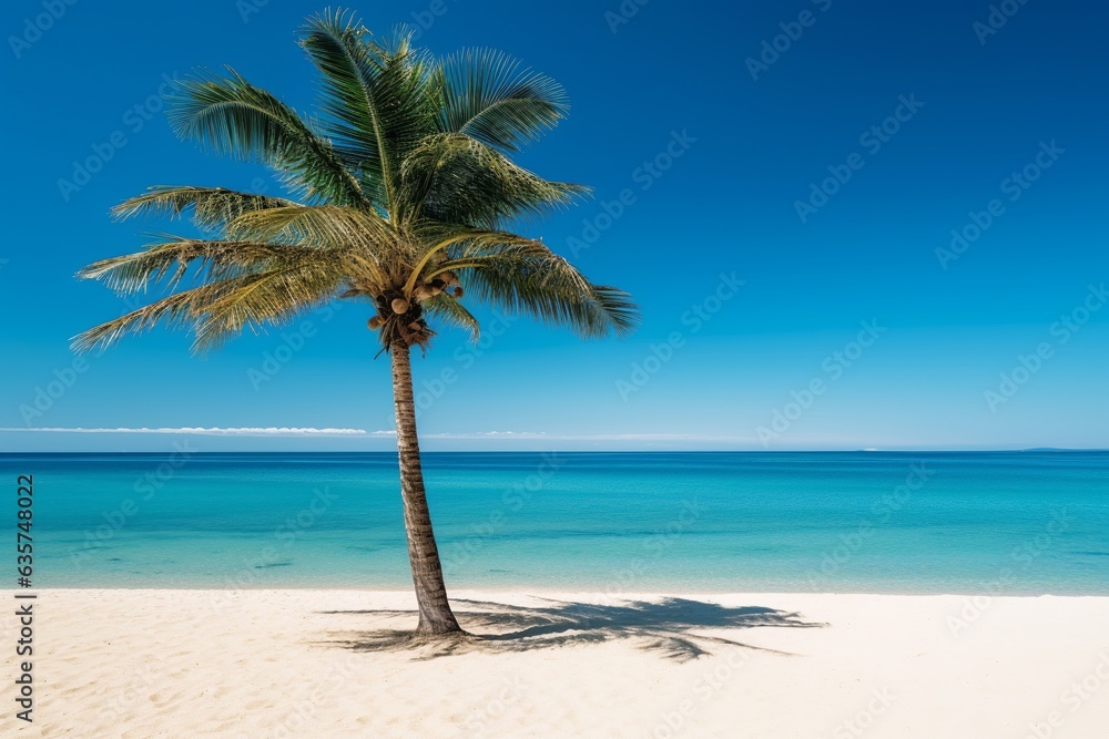 palm trees on the beach Created with generative Ai
