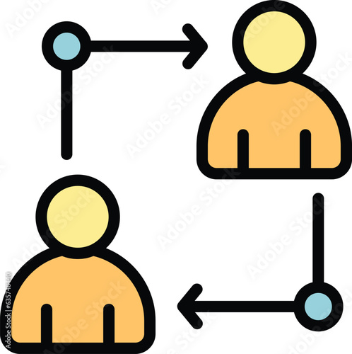Plan exchange icon outline vector. Private school. Class tutor color flat