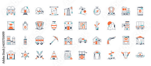 Set of desert Icon. Vector illustration Icons
