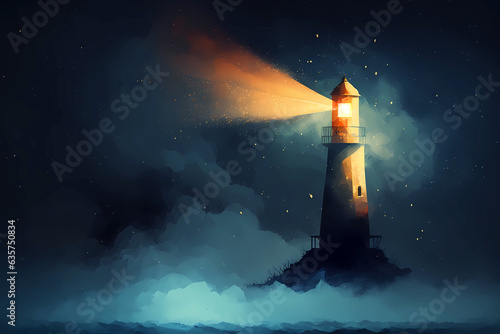 Fary tale drawing of a lighthouse