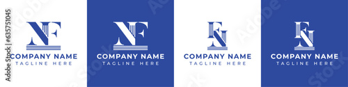 Letter FN and NF Pillar logo, suitable for business with NF or FN related to Pillar.