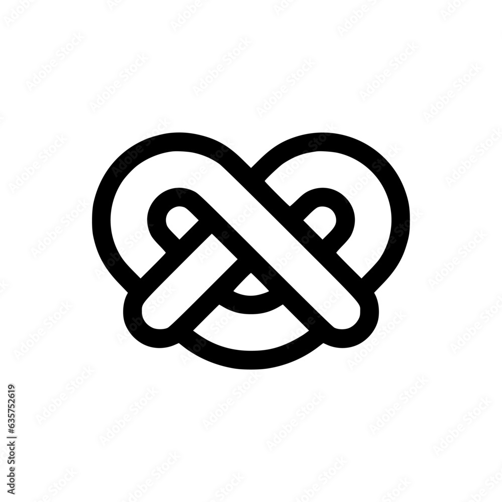 Pretzel icon vector. Linear style sign for mobile concept and web design. Pretzel symbol illustration. Pixel vector graphics - Vector. Pretzel icon vector. Linear style sign for mobile concept and web design. Pretzel symbol illustration. Pixel vector graphics - Vector.