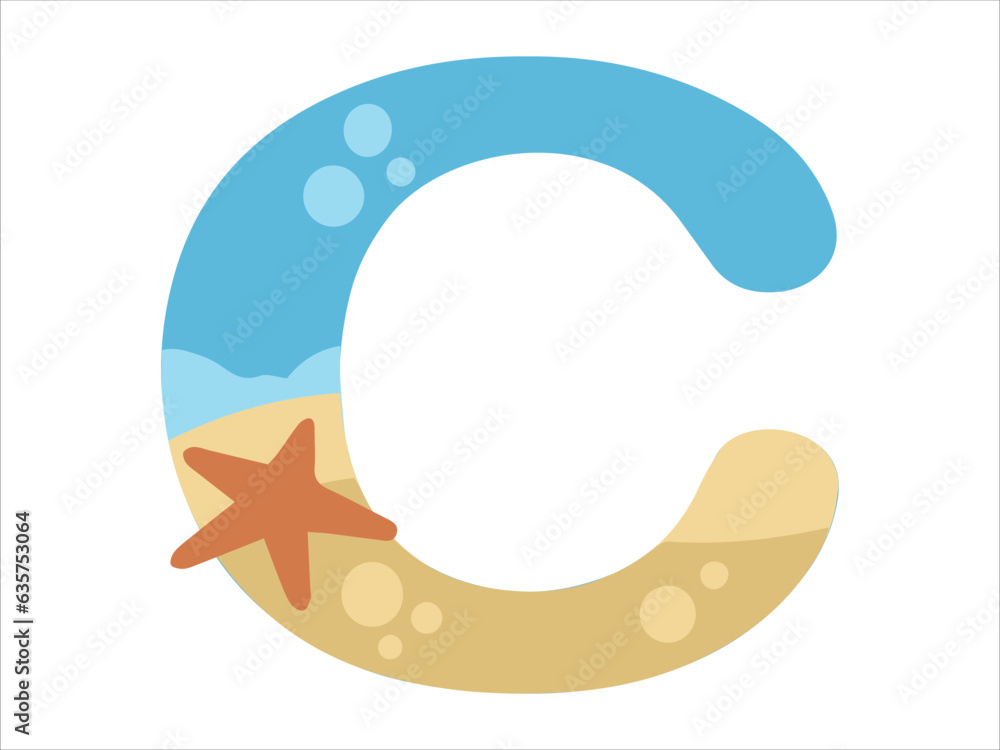 Beach Bubble Alphabet Letter C Illustration
Beach Bubble Alphabet Letter C Illustration