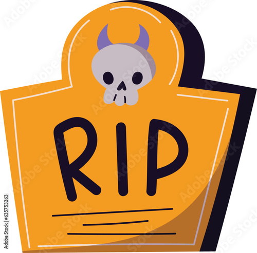 Spooky grave halloween illustration