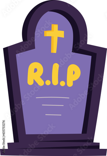 Spooky grave halloween illustration