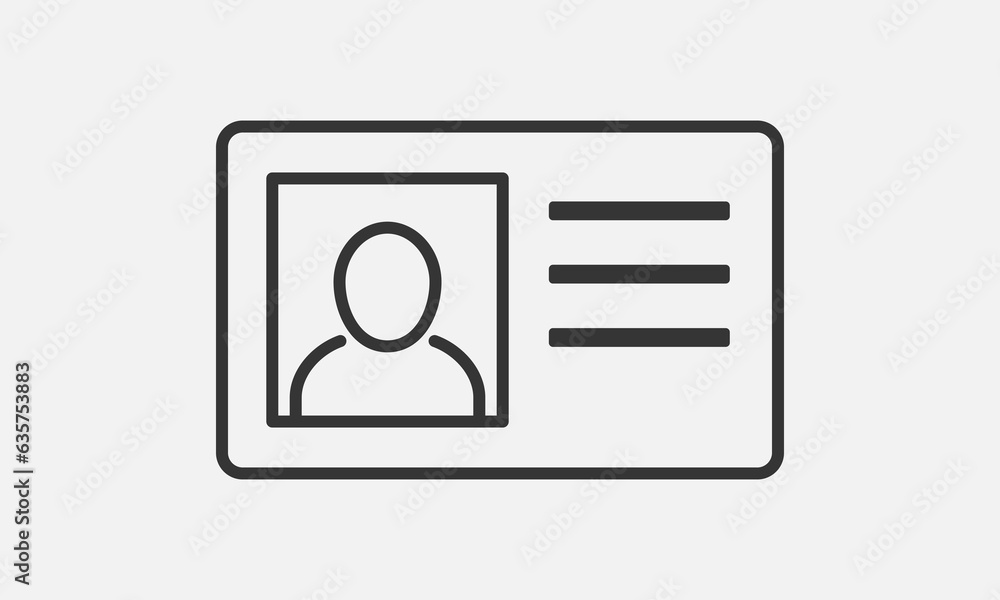 identity card line icon. Personal ID, citizen code. Vector illustration. identity card line icon. Personal ID, citizen code. Vector illustration.