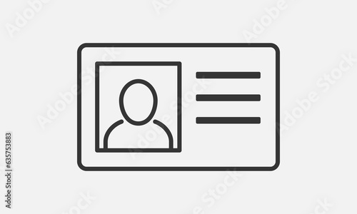 identity card line icon. Personal ID, citizen code. Vector illustration.
