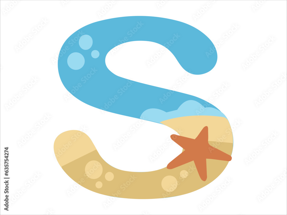 Beach Bubble Alphabet Letter S Illustration
Beach Bubble Alphabet Letter S Illustration