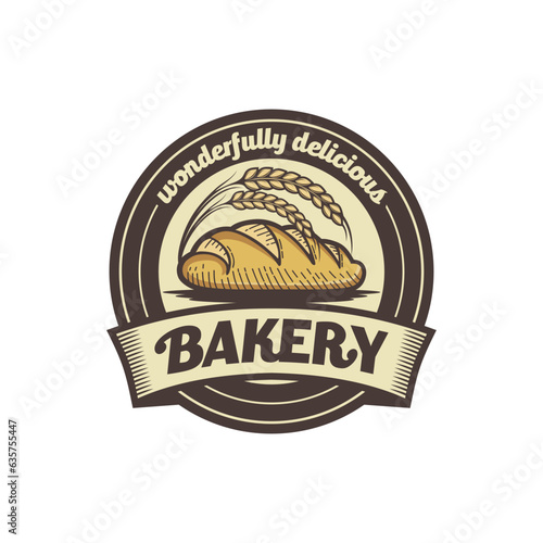 Bakery premium quality design logo, cakes logo, bread vector
