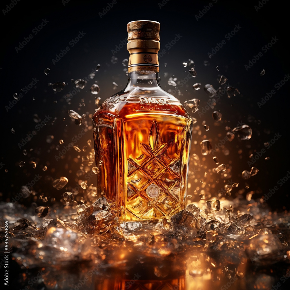 Butelka whisky - obrazy, fototapety, plakaty 
