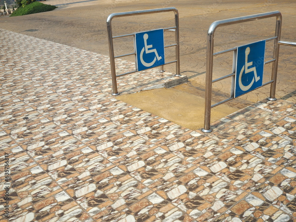 Marka Ramp Way Ramp way for support wheelchair disabled people. Concrete ramp with ...