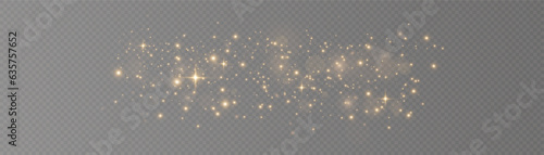 Gold dust. Light yellow. Bokeh light effect background png. Christmas glowing dust background. Yellow flickering glow with confetti bokeh light and particle motion.