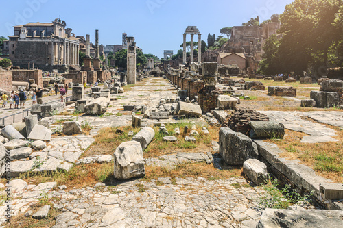 View of the Basilica Julia in the Roman Forum