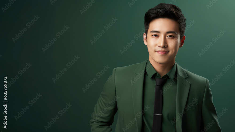 Chinese entrepreneur in 20s, black hair, dark green theme Chinese entrepreneur in 20s, black hair, dark green theme