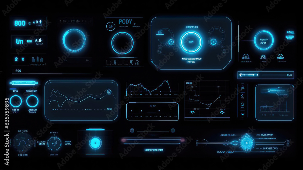 Overlay template of touch interface controls in neon glow Overlay template of touch interface controls in neon glow