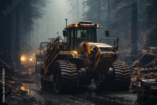 Woodland Transformers: Exploring the Dynamic Interplay between Nature and Technology with Massive Logging Machines in a Dense Forest Setting