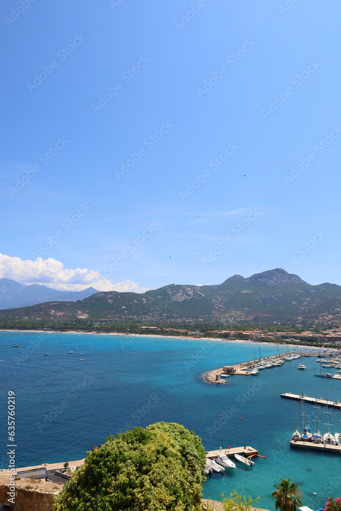 Calvi coast located in Corsica, France